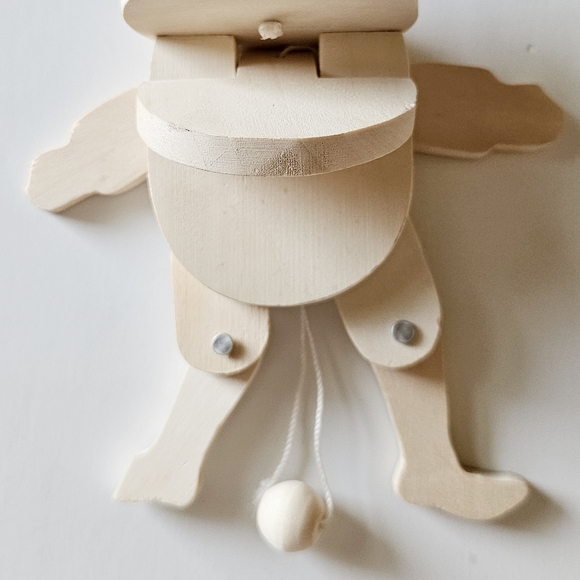 Rare Handmade Frog Bare Wood, Handcrafted Wooden Frog Pull Toy, Moving Legs 6" - Picture 7 of 8